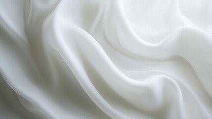 Obraz premium Abstract flowing white waves with subtle shadows, adding dimension to an all-white background