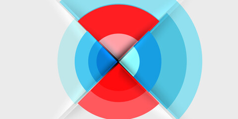 Obraz premium Circle and semi circle geometric background. Vector Illustration For Wallpaper, Banner, Background, Card, Book Illustration, landing page