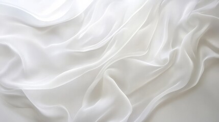 Abstract white waves softly overlapping, creating depth on a clean white background