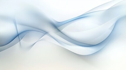 Abstract white waves softly overlapping, creating depth on a clean white background