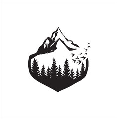 hills rock contractor excavator Logo design vector template illustration inspiration