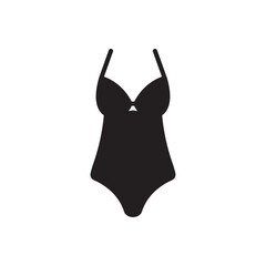 beachwear icon Beachwear icon with one piece swimsuit for summer and swimwear fashion