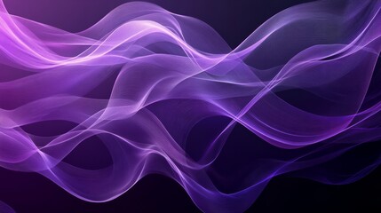 Abstract purple waves softly overlapping, creating depth on a clean white background