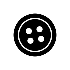 Button icon with circular shape and holes for clothing fastener or interface element