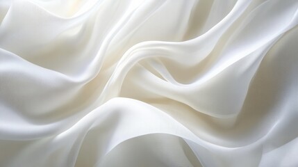 Abstract white waves softly overlapping, creating depth on a clean white background