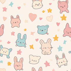 seamless pattern with bunnies
