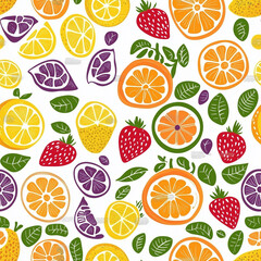 seamless pattern with citrus fruits