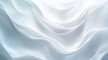 Obraz premium Abstract white waves softly overlapping, creating depth on a clean white background
