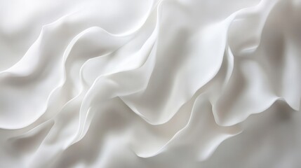 Obraz premium Abstract white waves softly overlapping, creating depth on a clean white background