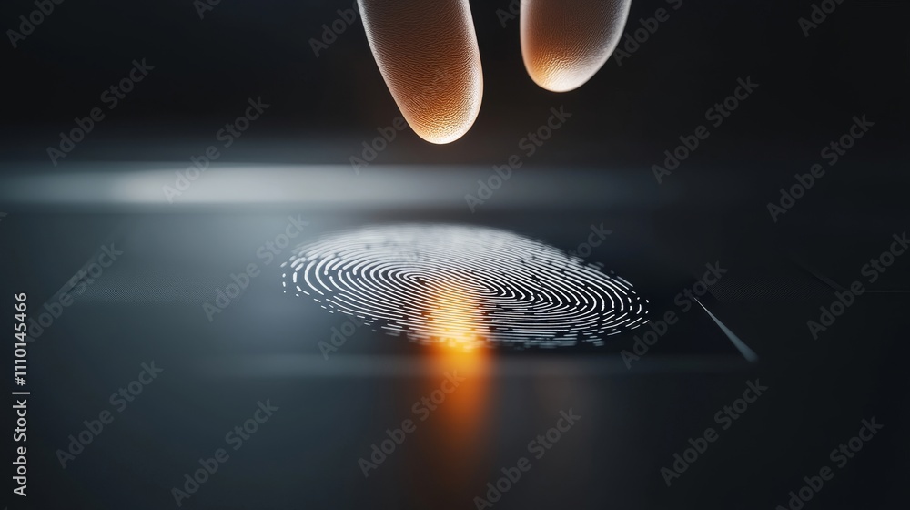 Aufkleber a digital image of a fingerprint is displayed on a black background