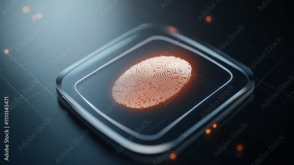 Poster a digital image of a fingerprint is displayed on a black background