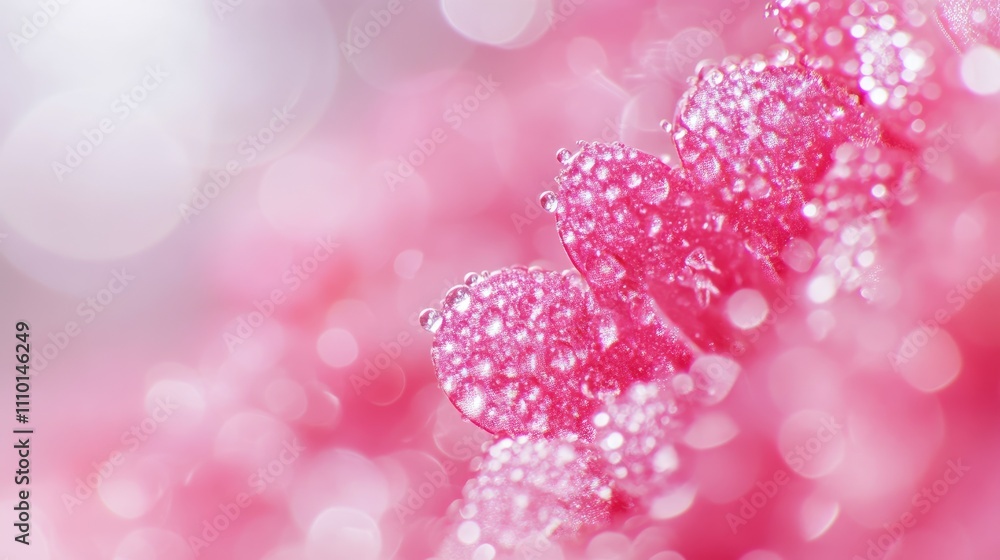 Poster abstract pastel pink and red background with soft bokeh heart patterns for valentine's