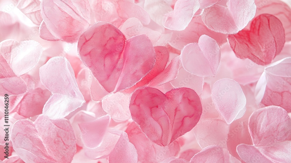 Poster abstract pastel pink and red background with soft bokeh heart patterns for valentine's