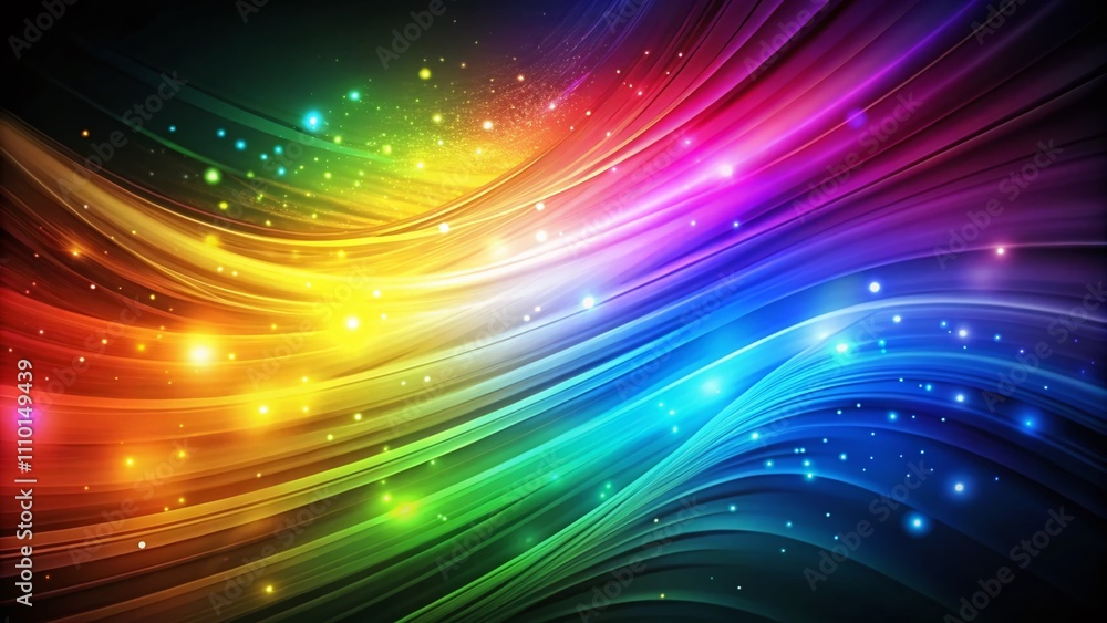 Aufkleber abstract background of illuminated multicolored gradients blending into each other against a dark ba