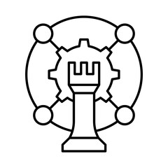 4 Expertly Optimized Strategies – Chess Rook and Gear Representing Strategic Planning