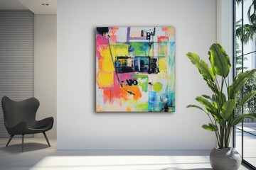 Vibrant Abstract Canvas Art: Modern Colorful Painting for Home Decor, Living Room Wall Art, Contemporary Artwork, Bold Hues and Textures