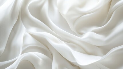 Obraz premium Elegant white waves cascading gently across a sleek, abstract white background 