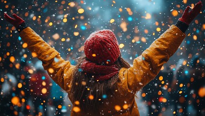 Person with Arms Up in the Air.