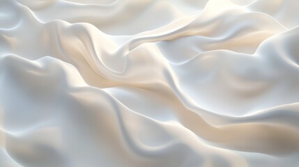 Obraz premium Fluid white waves flowing gently across a clean, white surface for a simple, abstract background