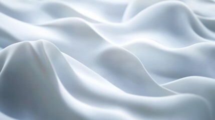 Fototapeta premium Fluid white waves flowing gently across a clean, white surface for a simple, abstract background