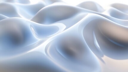 Obraz premium Fluid white waves flowing gently across a clean, white surface for a simple, abstract background