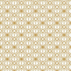 Abstract golden hexagon graphic ornament. arabian Stylish Seamless pattern on white background. Creative design. Design for book, notebook and calendar covers.