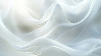 Obraz premium Layered white waves with soft curves, creating an elegant, abstract design on a white backdrop