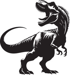 Obraz premium Roar Dainasore black and white silhouette in vector 