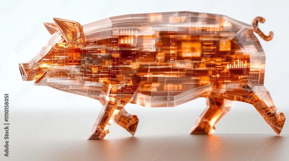 Aufkleber visualizing data insights pig silhouette infographic digital space high fidelity informative design