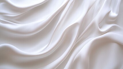 Obraz premium Smooth white waves forming an abstract flow across a minimalistic white background