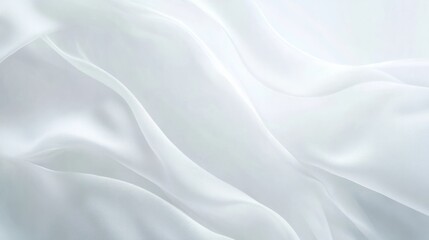 Obraz premium Smooth white waves forming an abstract flow across a minimalistic white background