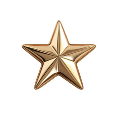 Obraz premium A shiny, three-dimensional golden star, perfect for decoration or as a symbol of recognition, set against a white isolated background.