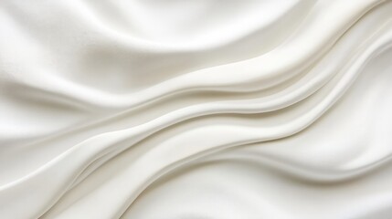 Smooth white wave pattern flowing across a minimalist white background, creating a calming abstract design
