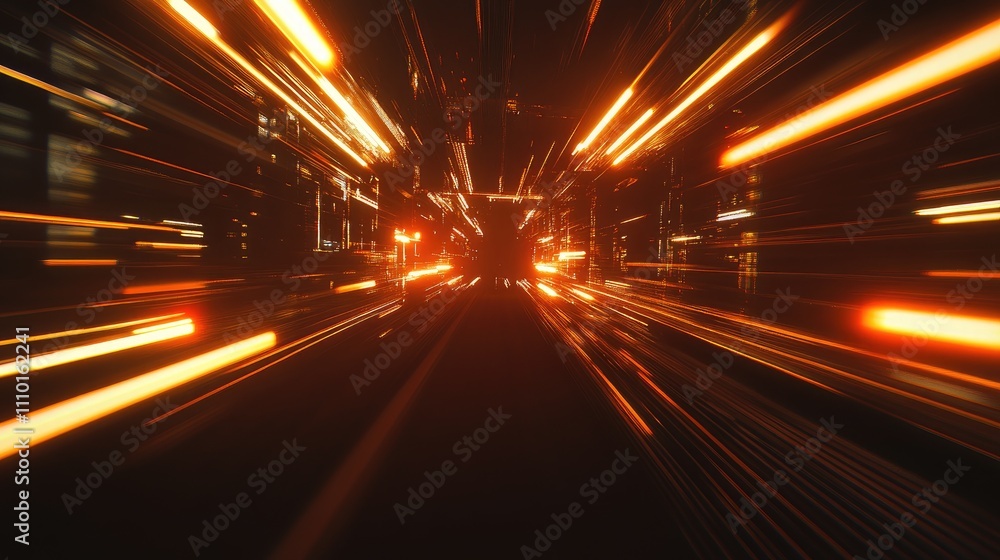 Poster 5g network abstract motion blur demonstrating high-speed technology and connectivity in a futuristic