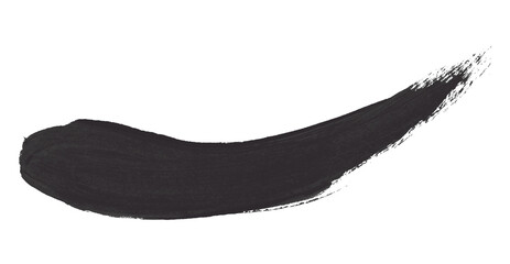Fototapeta premium Black brush stroke isolated on transparent background.