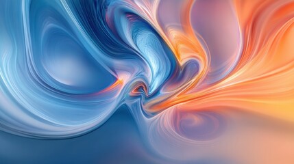 Obraz premium A striking depiction of abstract, multi-colored swirls converging to form a unified, dynamic formation on a smooth backdrop