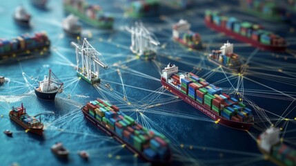 Digital Rendering of Economic Policies Visualized with Ships and Network