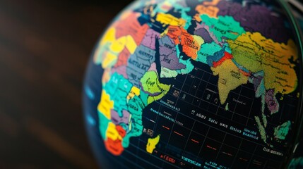 Detailed Visual of a Colorful Globe Highlighting Economic Policies