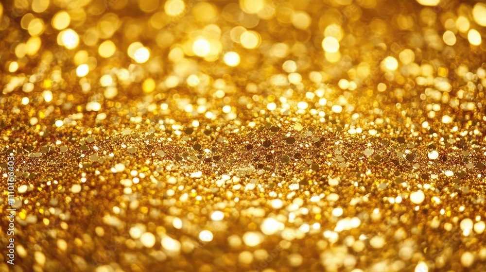 Aufkleber Golden bokeh light background with shimmering texture ideal for festive or luxurious design projects and elegant holiday themes.