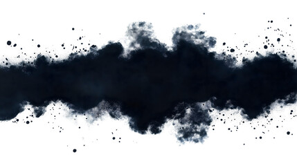 Obraz premium An abstract design featuring a dramatic dark smoke effect on a transparent background, ideal for creative projects or digital art.