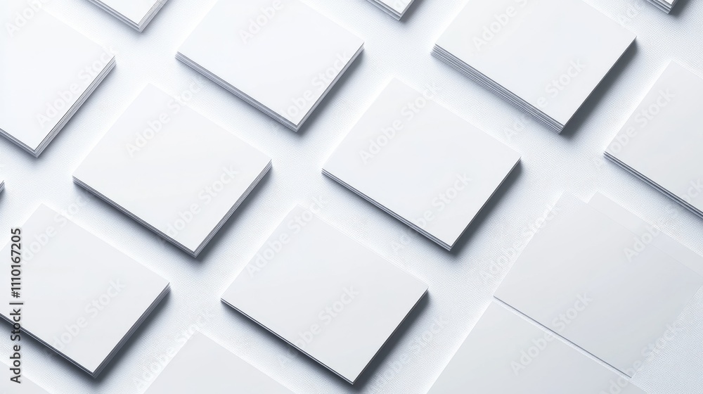 Aufkleber minimalist arrangement of blank business cards on a pristine white surface ideal for branding and de