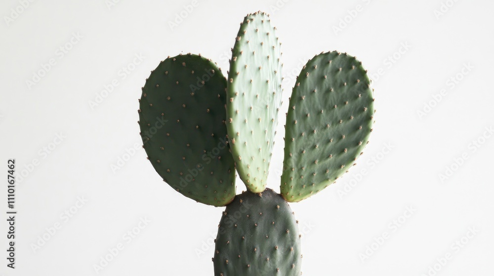 Aufkleber Cactus green stem isolated on a clean white background highlighting its unique texture and shape for design and decoration use