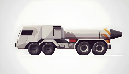 Obraz premium A stylized illustration of a missile transport vehicle.