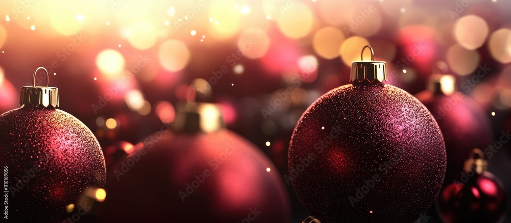 Aufkleber festive christmas ornaments with soft focus background creating a warm holiday atmosphere filled wit