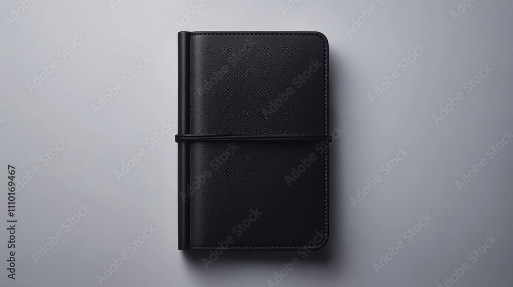 Poster Elegant black notebook mockup for branding design on a minimalist workspace background showcasing a sophisticated and professional aesthetic.