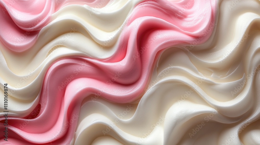 Aufkleber creamy swirls of pink and white in a smooth abstract background design for elegant and soft-themed v