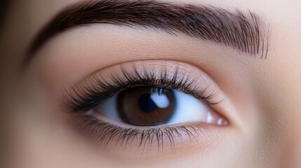 Obraz premium A woman with brown hair and brown eyes