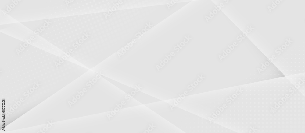 Leinwandbilder Abstract White Background with Subtle Polygonal and Dotted Patterns