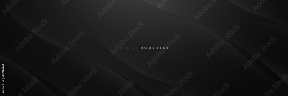 Aufkleber Elegant Black Abstract Background with Subtle Curved Patterns