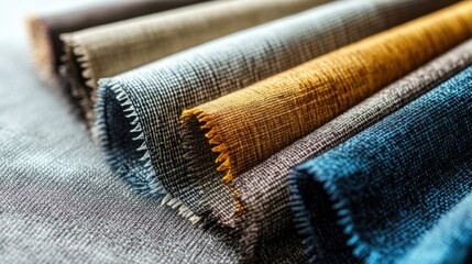A striking image of diverse, multi-colored fabric swatches seamlessly blending into a single, harmonious textile pattern against a simple backdrop